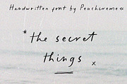 the secret things// handwritten font, a Handwritten Font by PeachCreme (Thumbnail 1 of 12)