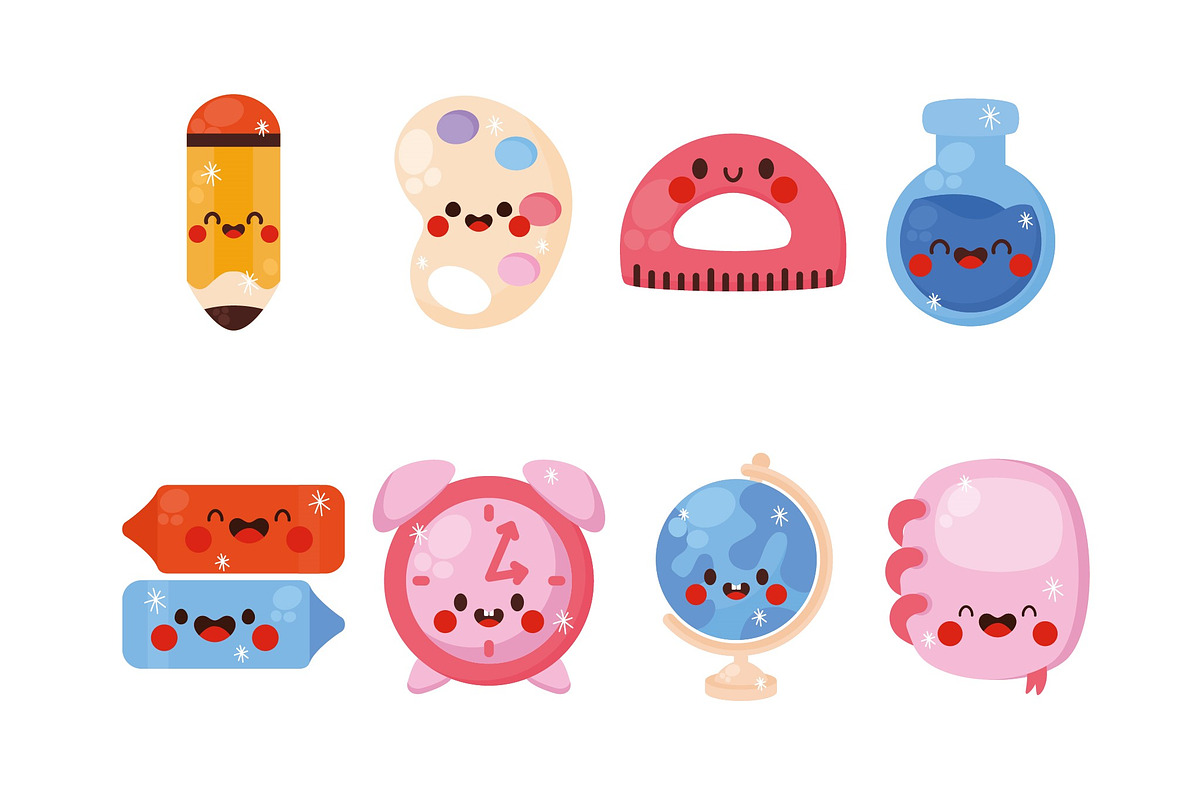 School Kawaii Illustration Set preview 2