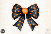 Halloween Season Coquette Bow PNG, an Illustration by Libby Wishes (Thumbnail 1 of 6)
