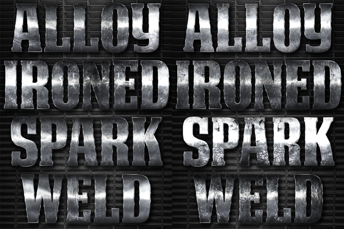 32 Extreme Metal Layer Styles 2, a Brushes & More by DesignFathoms (Photo 2 of 2)