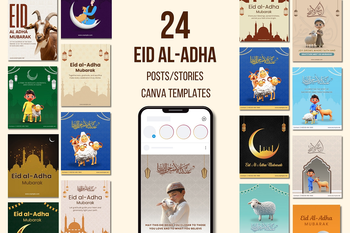 Eid-al-Adha Post & Story Pack-Canva, a Social Media Template by Allies Interactive (Photo 4 of 4)