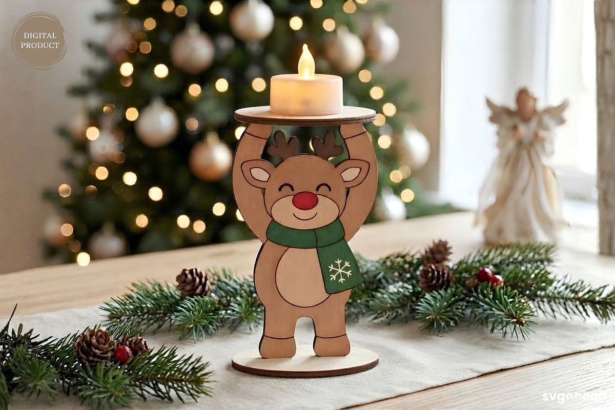 Christmas Character Candle Holders, a Decorative Illustration by svgocean (Photo 3 of 14)
