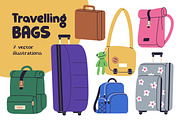 Luggage, baggage, travel bags set, an Object Illustration by Good Studio (Thumbnail 1 of 5)