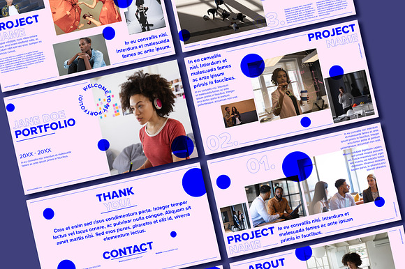 Pink and Blue Vibrant Portfolio preview 2