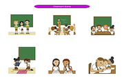 Classroom Scene, a Person Illustration by Creathub Studio (Thumbnail 3 of 3)