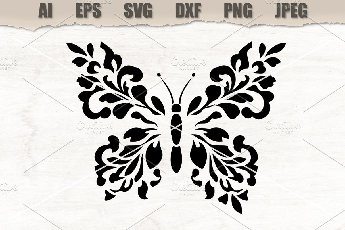 Stencil Ornamental Butterfly, a Decorative Illustration by MARYCRAFTIRIA (Photo 1 of 3)