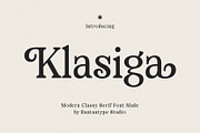 Klasiga Modern Classy Serif Font, a Serif Font by RantautypeStudio (Thumbnail 1 of 17)