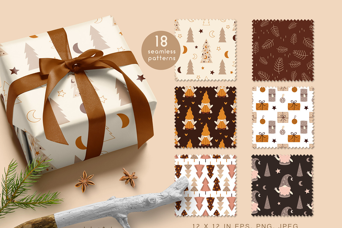 Boho Christmas collection, a Seasonal Illustration by JulzaArt (Photo 4 of 8)