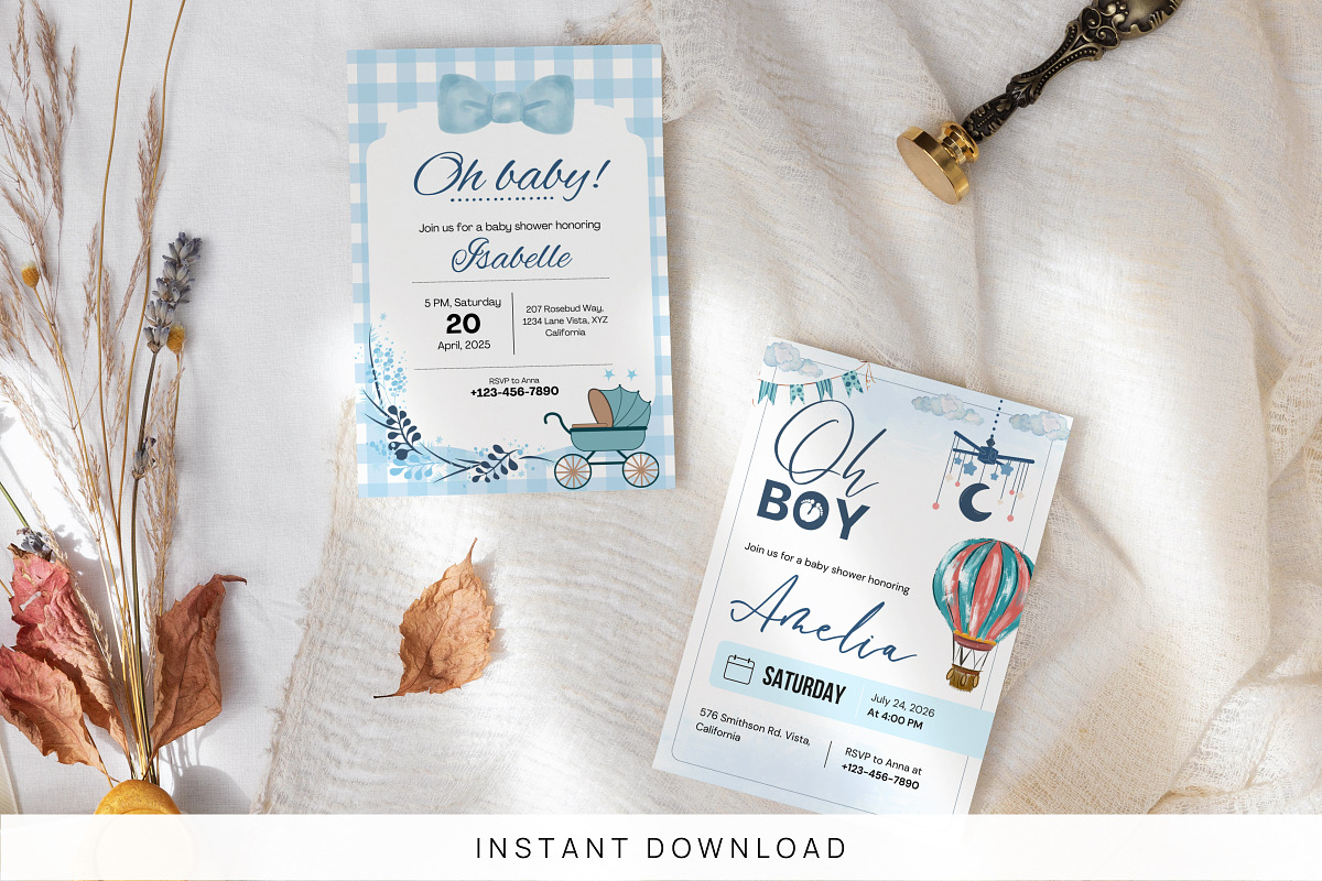 Boy Baby Shower Invitation Template, an Invitation Template by Snapybiz (Photo 4 of 10)