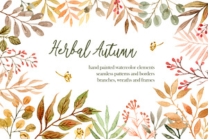 Autumn leaves watercolor collection