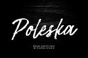 Poleska – Brush Script Font, a Script Font by Fikryal Studio (Thumbnail 1 of 15)
