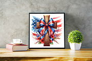 Christian Cross 4th of July USA Bow, an Illustration by SVGArt (Thumbnail 5 of 6)