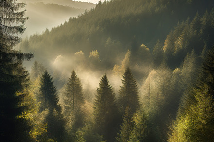 Misty mountain landscape stock photo, a Nature Photo by Virgo Studio