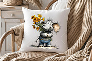 Sunflower Animal PNG Clipart Set, a Seasonal Illustration by OK Design (Thumbnail 4 of 6)