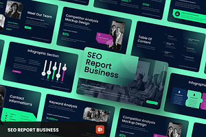 SEO Report Business, a Presentation Template by SquidPixey