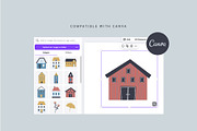 Scandi houses vector collection, a Decorative Illustration by vanloveart (Thumbnail 7 of 9)