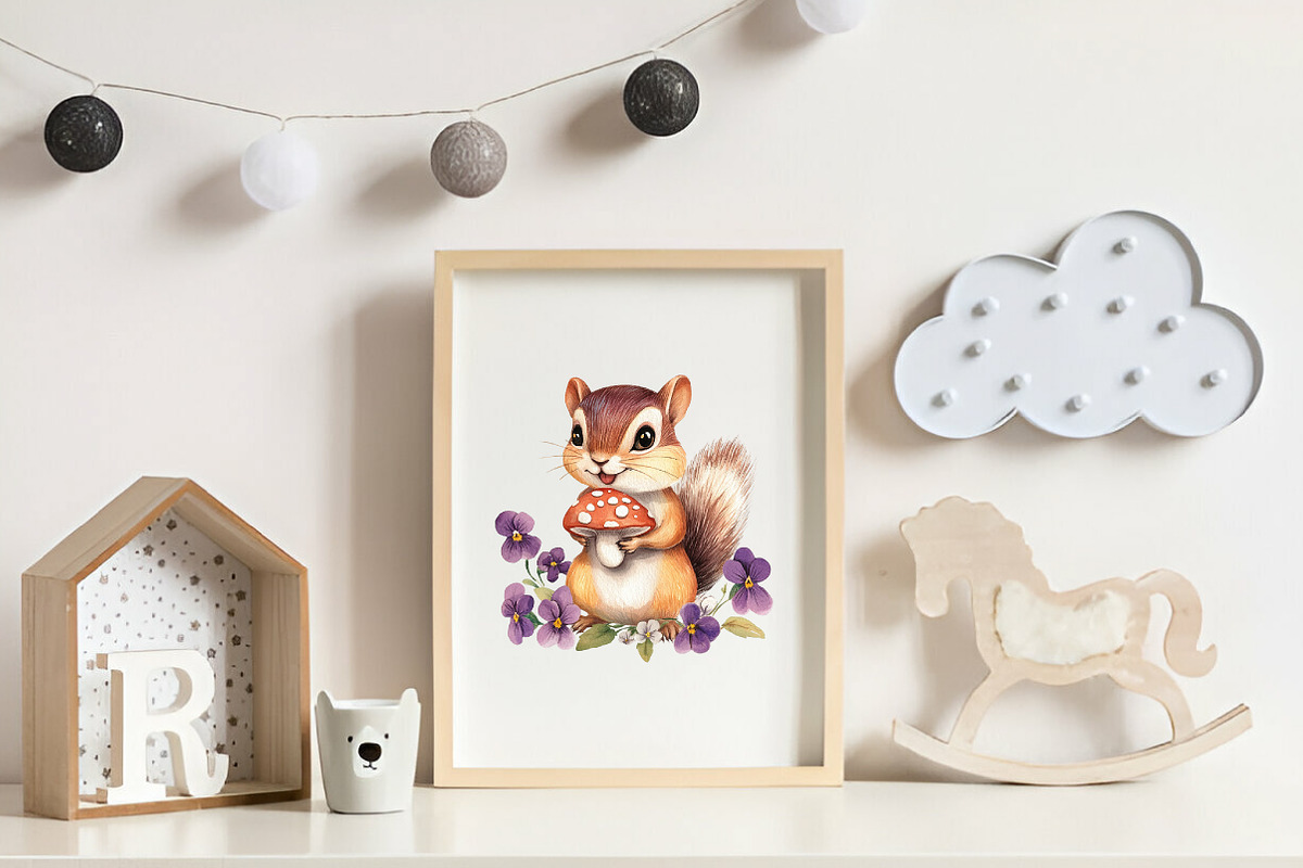 Sweet Woodland Floral Animal, an Illustration by CreationArt (Photo 3 of 9)