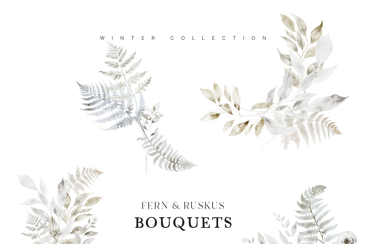 FLORAL WINTER BOX Watercolor Bundle, a Seasonal Illustration by Muse Artist (Photo 52 of 95)