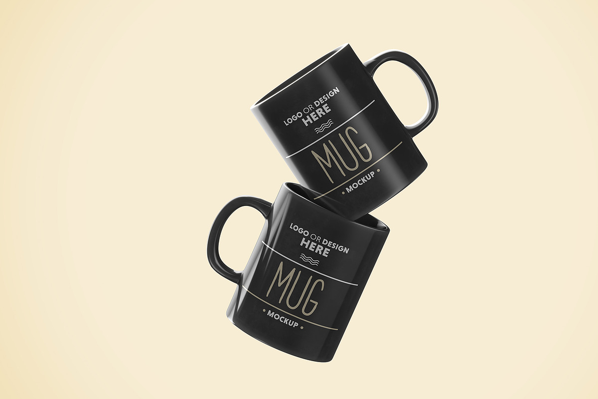Black Ceramic Mug Mock-up, a Cups & Container Mockup by imonedesign