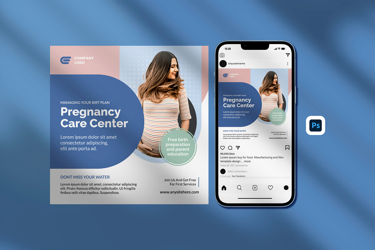 Pregnancy Care Center Instagram Post, a Social Media Template by hekenostudio (Photo 2 of 2)