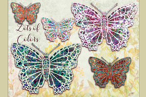 Butterflies Stained Glass Look