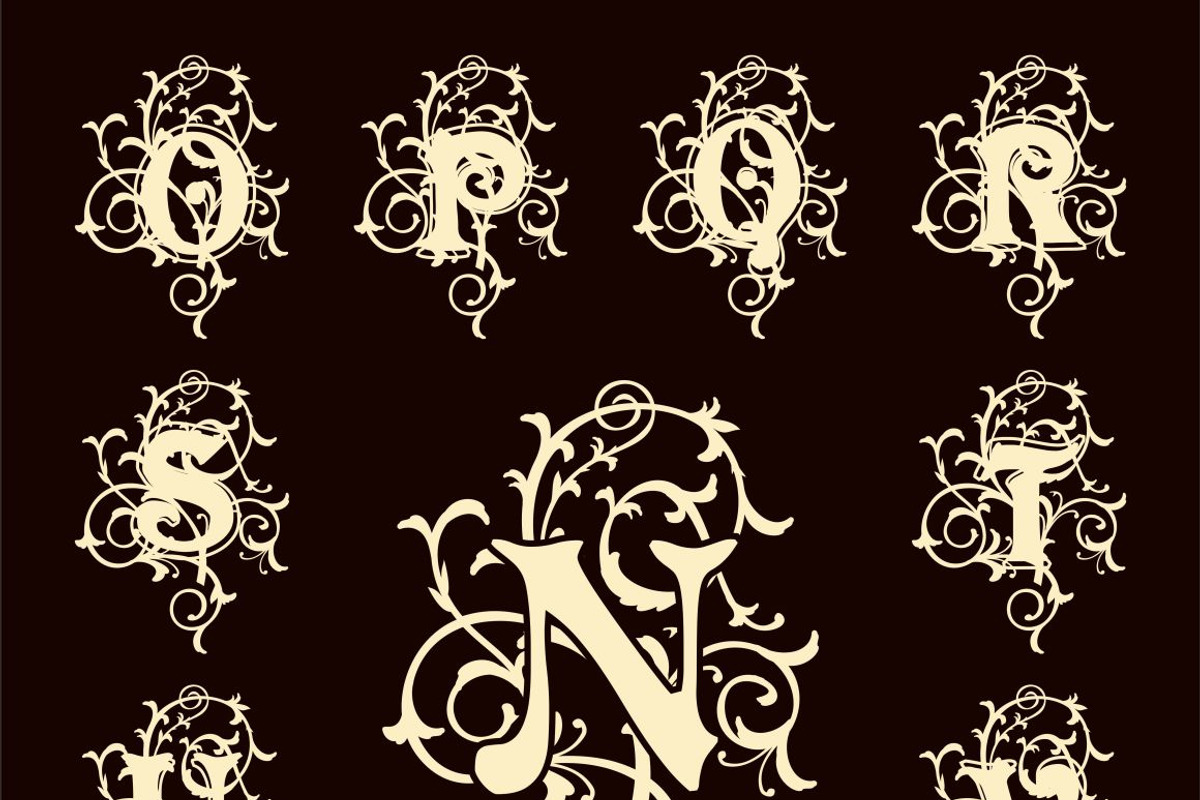 26 capital letters for monograms, a Branding & Logo Template by Pgmart