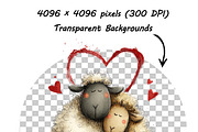 Whimsical Valentine Sheep Clipart, a Graphic by one-touch (Thumbnail 16 of 16)