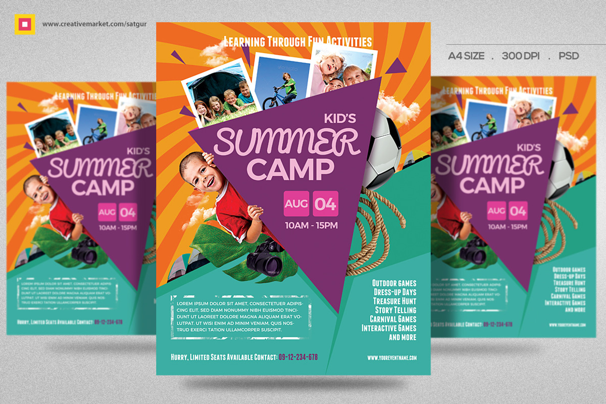 Kids Summer Camp Flyer V3, a Flyer Template by Satgur Graphic Design (Photo 3 of 3)