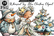 Whimsical Icy Blue Christmas Clipart, an Illustration by Daily.Designs (Thumbnail 1 of 5)