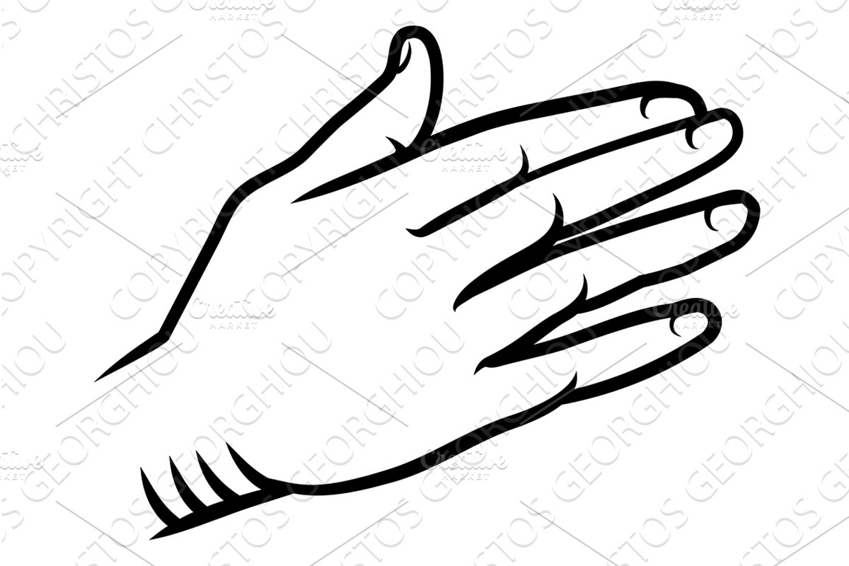 Hand Palm out Back or Rear Vintage, a Person Illustration by Christos Georghiou