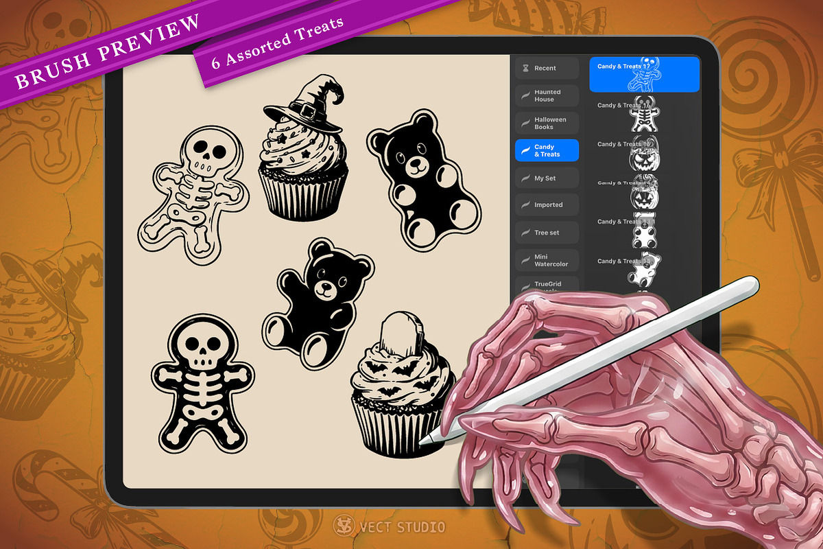 18 Candy&Treats Stamp Brushes, a Brush Add-On by vectstudio (Photo 3 of 10)