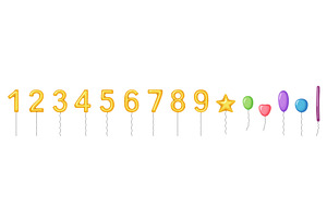 Balloons with gold numbers