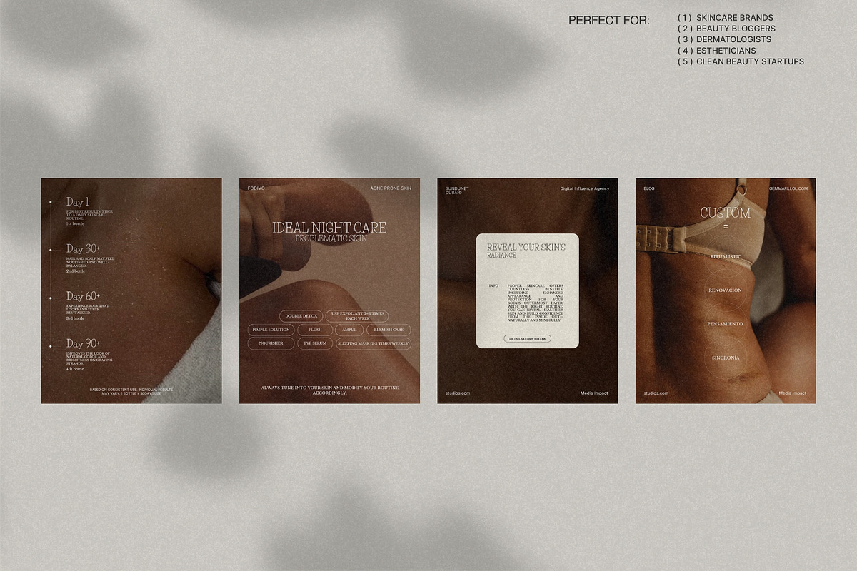 Curated Skincare Canva Posts preview 2