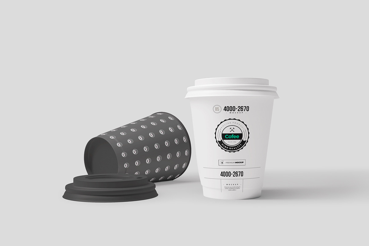 Coffe Paper Cups Mock-up 3, a Cups & Container Mockup by Nevada63 (Photo 3 of 4)