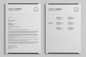 2 Pages Resume CV Pack - Lambert