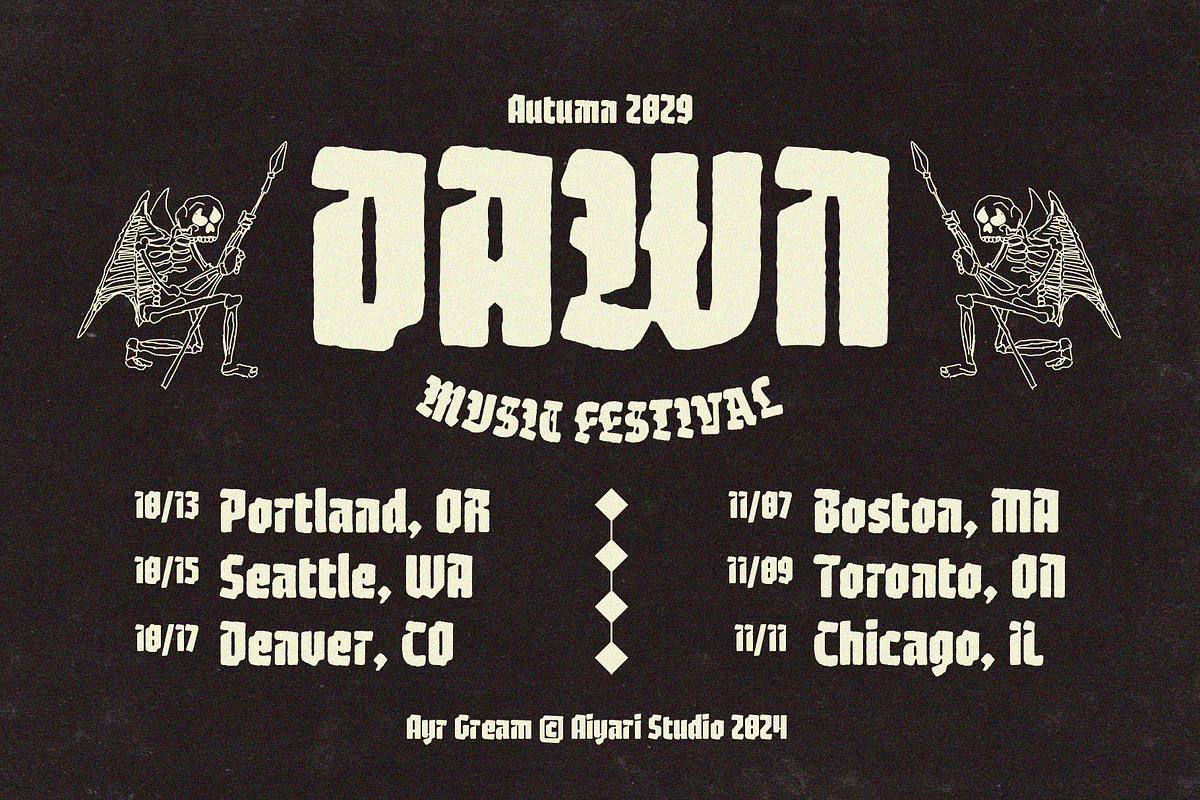 Gream Font Family, a Blackletter Font by Aiyari (Photo 7 of 10)