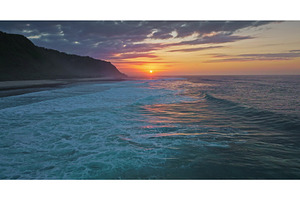 Bali island sunset creating vibrant