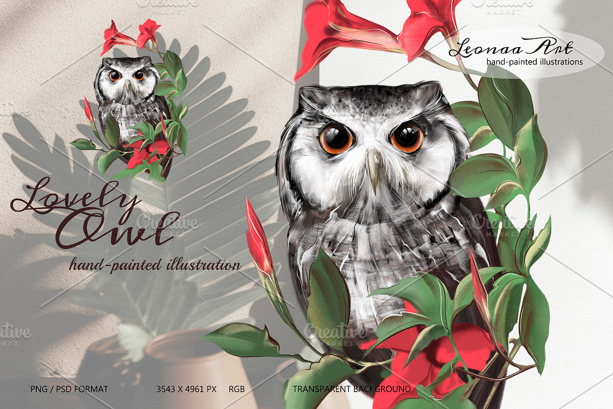 Lovely Owl, an Illustration by Leonaa art (Photo 1 of 7)