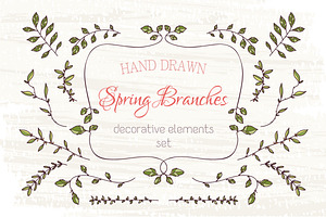 Branches design elements set