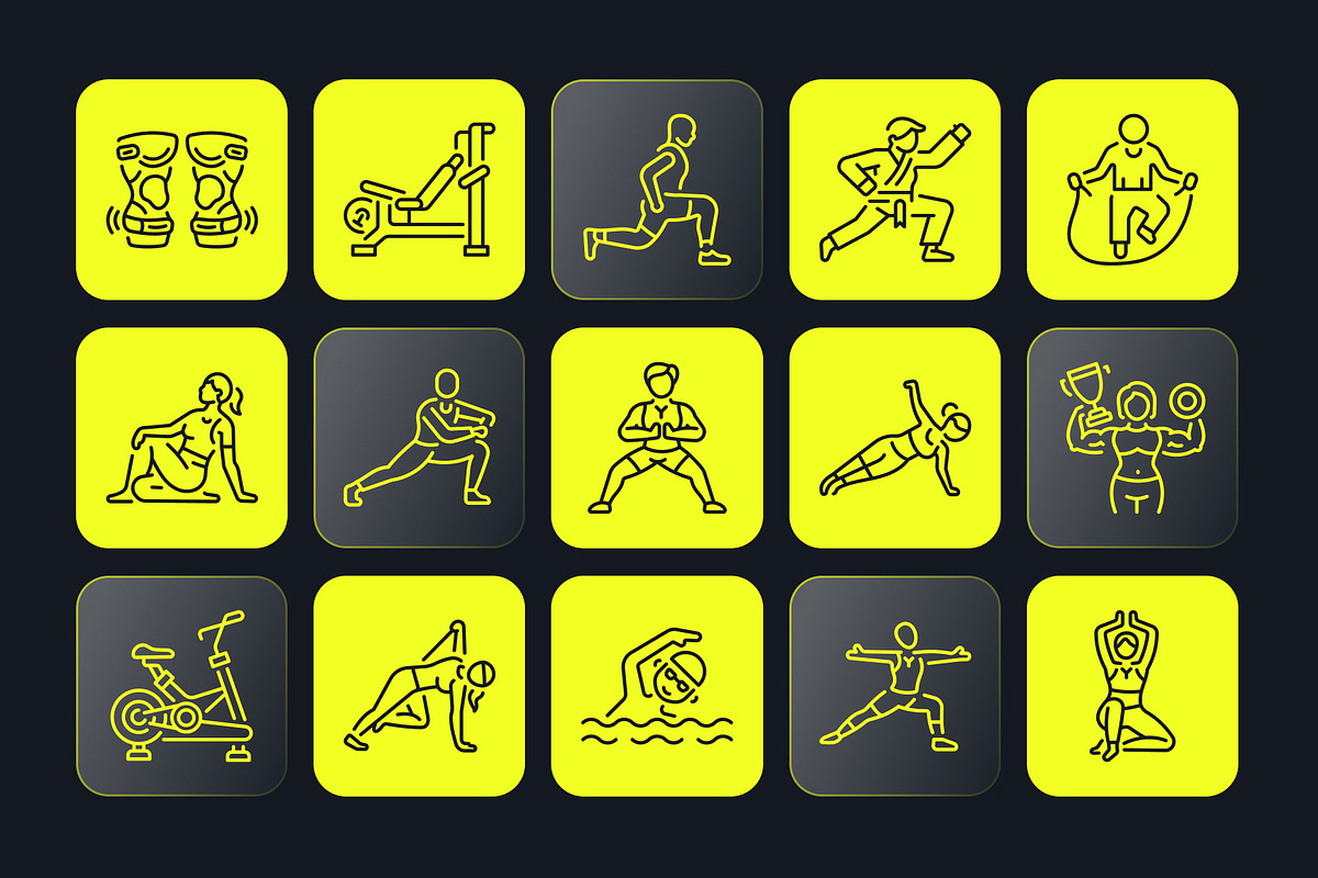 Workout and Gym Icon Set, an Outline Icon by Prosymbols (Photo 5 of 7)