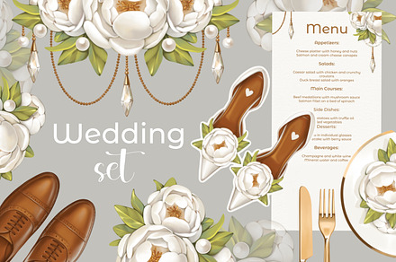 Delicate set for wedding design ,