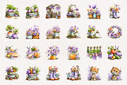 Summer Garden Watercolor Clipart, an Illustration by CreationArt (Thumbnail 2 of 10)