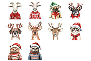 Grumpy Christmas Animals, an Illustration by Design Market (Thumbnail 3 of 3)