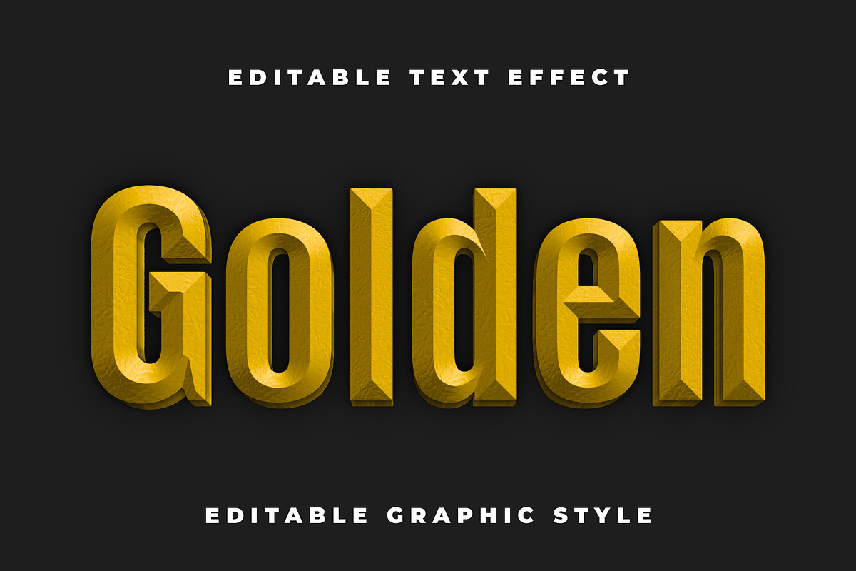 Gold 3D Engraved Text Effect