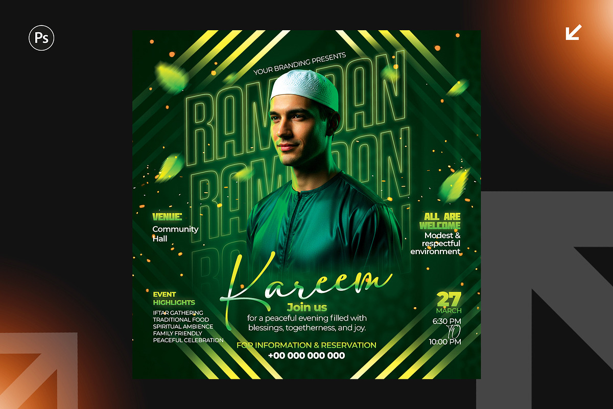 06 Ramadan Kareem Party Flyer Bundle, a Flyer Template by Shajib Shikder (Photo 2 of 7)