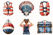 Watercolor Vintage Nautical Clipart, an Illustration by OK Design (Thumbnail 4 of 5)