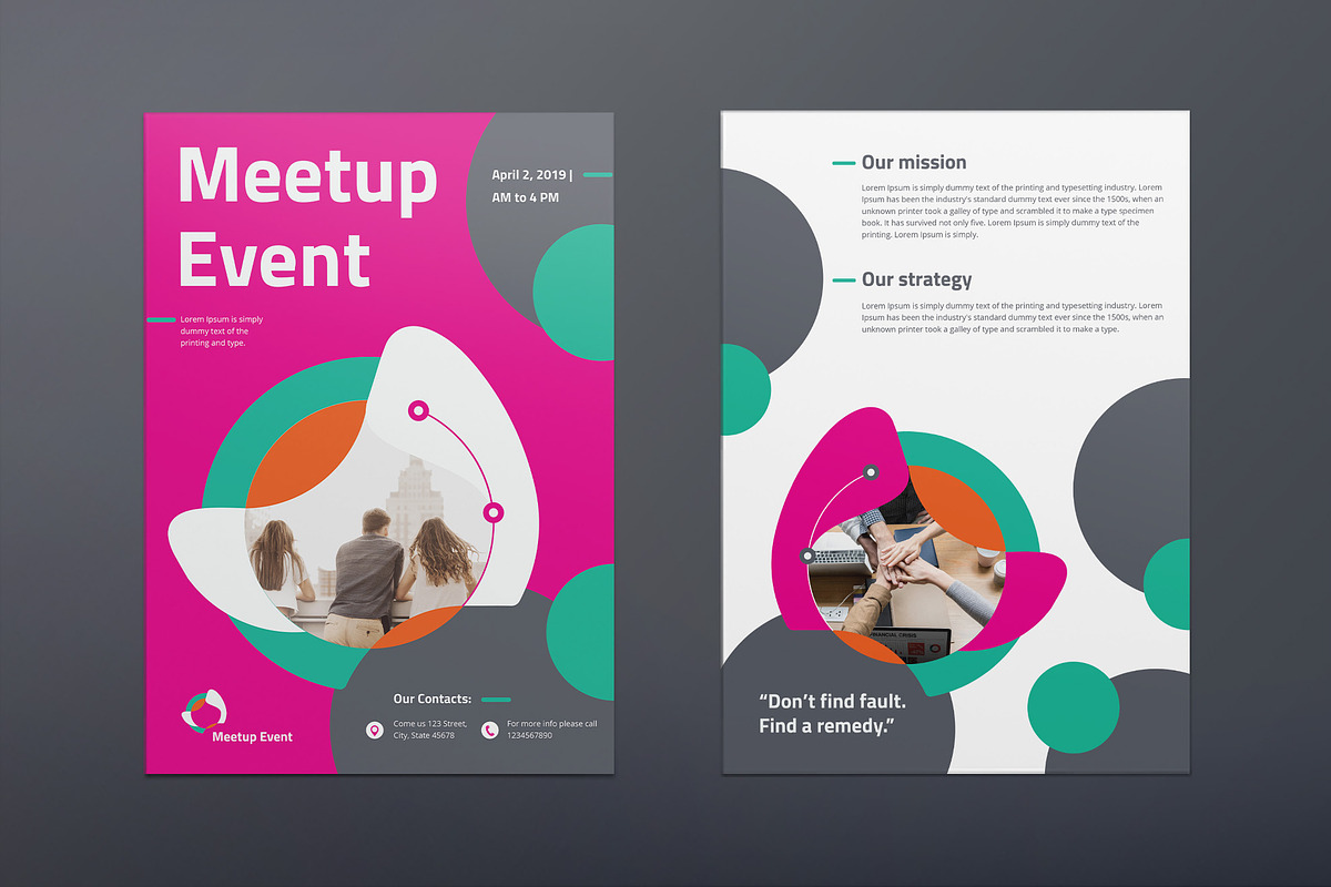 Meetup Event Flyer, a Flyer Template by TemplatesNow!