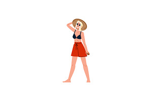 Smiling blonde woman wearing summer, an Object Illustration by pikepicture