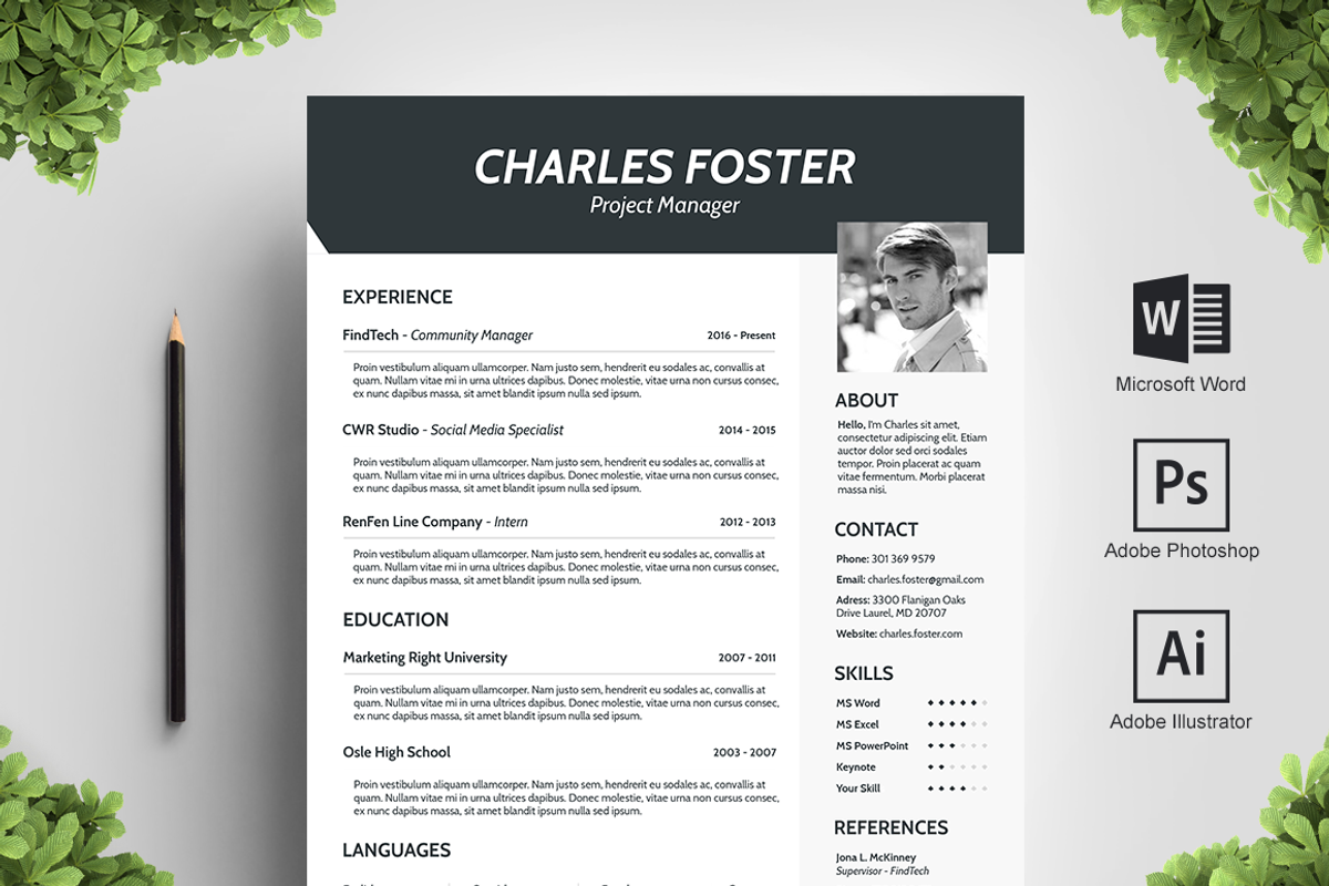 Sharply Resume Template, a Resume Template by Big Zone Studio (Photo 1 of 4)
