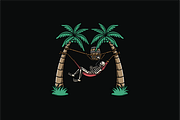 Skeleton in Hammock, an Object Illustration by nomlimo.com (Thumbnail 1 of 3)